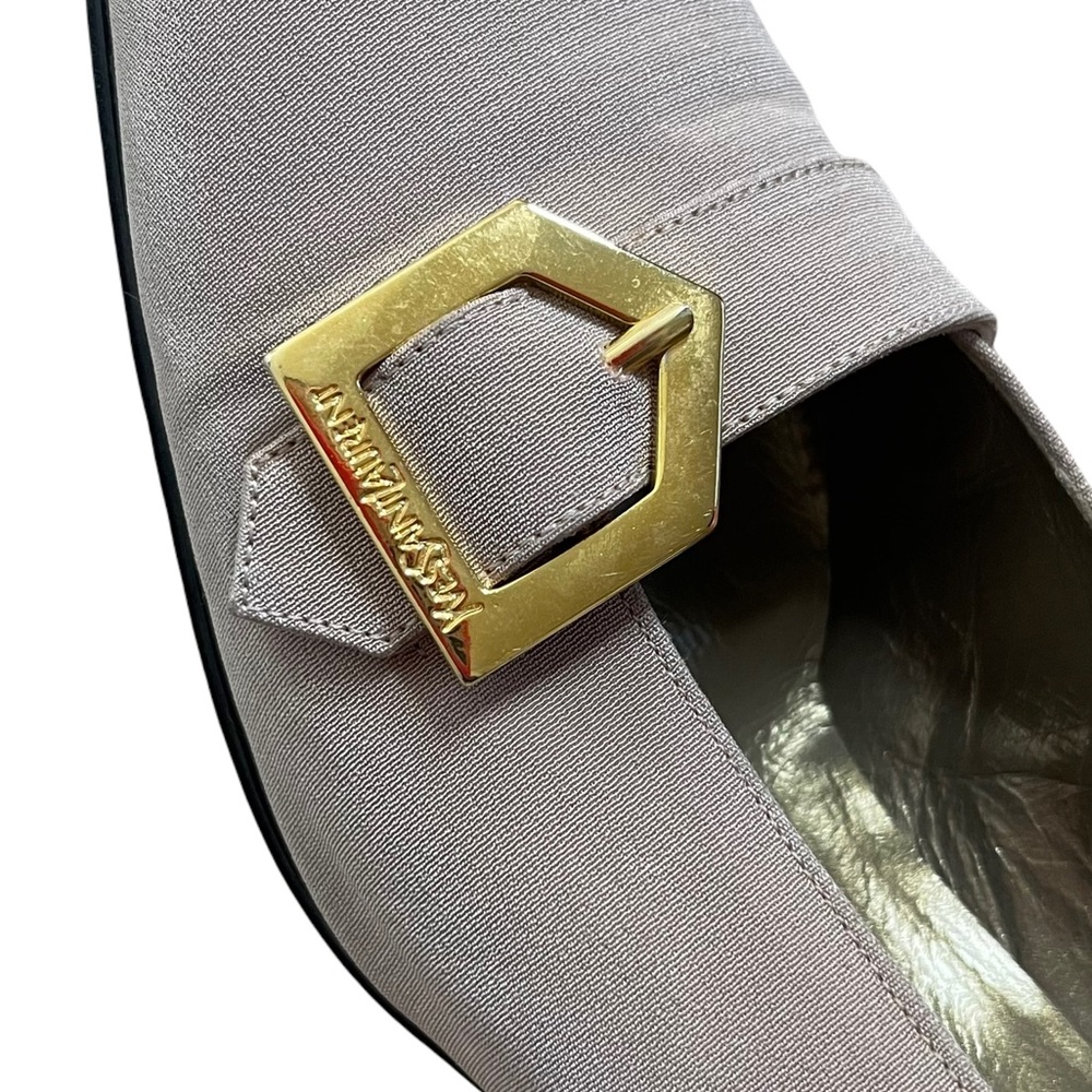 Yves Saint Laurent YSL buckle square toe block heel pumps size 7 vintage - Picture 5 of 8